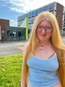 Summer Greaves smiling outside college